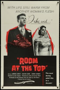 5y1358 ROOM AT THE TOP 1sh 1959 Laurence Harvey loves Heather Sears AND Simone Signoret!