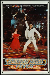 5y1363 SATURDAY NIGHT FEVER teaser 1sh 1977 best image of disco John Travolta & Gorney!