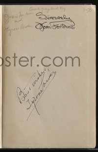 5y0037 THIS ABOVE ALL signed hardcover book 1942 by BOTH Tyrone Power Jr. AND Joan Fontaine!