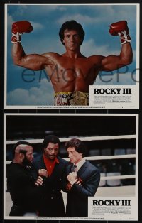 5y0978 ROCKY III 8 LCs 1982 boxer & director Sylvester Stallone, Burgess Meredith, Weathers, Mr. T!