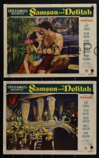 5y0979 SAMSON & DELILAH 8 LCs 1949 barechested Victor Mature, action sequences, Cecil B. DeMille!