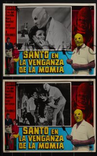 5y0994 SANTO EN LA VENGANZA DE LA MOMIA 3 Spanish/US LCs 1971 masked luchador Santo!