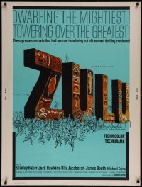 5z0014 ZULU 30x40 1964 Stanley Baker & Michael Caine classic, dwarfing the mightiest!