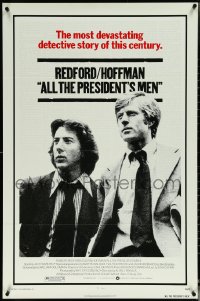 5z0281 ALL THE PRESIDENT'S MEN 1sh 1976 Dustin Hoffman & Robert Redford as Woodward & Bernstein!