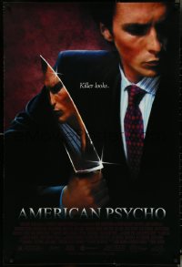 5z0285 AMERICAN PSYCHO 1sh 2000 psychotic yuppie killer Christian Bale, from Ellis novel!