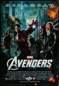 5z0297 AVENGERS advance DS 1sh 2012 Robert Downey Jr & The Hulk, assemble 2012!