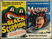 5z0059 BLACK SCORPION/MACABRE British quad 1960s wacky and different horror art, ultra rare!