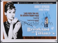 5z0063 BREAKFAST AT TIFFANY'S British quad R2001 classic sexy Audrey Hepburn w/ George Peppard!