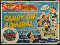 5z0065 CARRY ON ADMIRAL British quad 1957 different art of wacky English sailors, ultra rare!