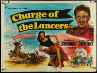 5z0068 CHARGE OF THE LANCERS British quad 1954 sexy Paulette Goddard & Jean Pierre Aumont, rare!