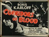 5z0070 CORRIDORS OF BLOOD British quad 1963 Boris Karloff, Lee, completely different & ultra rare!