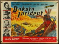 5z0071 DAKOTA INCIDENT British quad 1956 Linda Darnell, different Native American art, ultra rare!