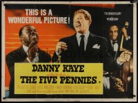 5z0082 FIVE PENNIES British quad 1959 great image of Danny Kaye & Louis Armstrong!