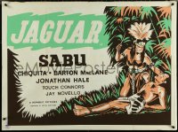 5z0100 JAGUAR British quad 1955 art of Sabu in jungle with native, different & ultra rare!