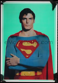 5z0206 SUPERMAN foil 21x30 commercial poster 1978 comic book hero Christopher Reeve in costume!