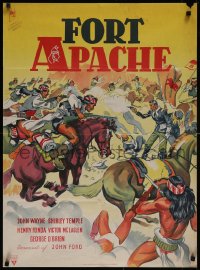 5z0234 FORT APACHE Danish 1949 John Ford, completely different battle art by Aage Lundvald!