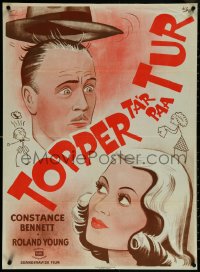5z0243 TOPPER TAKES A TRIP Danish R1948 Constance Bennett, Roland Young, WG artwork!