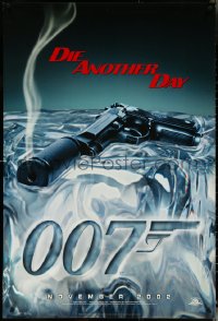 5z0367 DIE ANOTHER DAY teaser 1sh 2002 Pierce Brosnan as James Bond, cool image of gun melting ice!