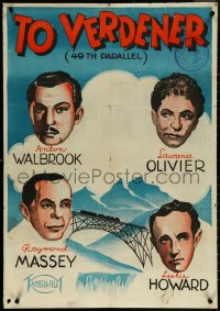5z0184 49TH PARALLEL Dutch 1947 Laurence Olivier, Walbrook, Massey, Howard, different & ultra rare!