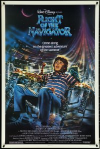 5z0397 FLIGHT OF THE NAVIGATOR 1sh 1986 Disney sci-fi, Jeff Wack artwork of Joey Cramer in spaceship!