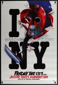 5z0402 FRIDAY THE 13th PART VIII recalled teaser 1sh 1989 Jason Takes Manhattan, I love NY in July!