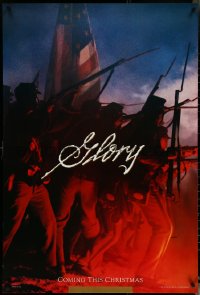 5z0410 GLORY teaser 1sh 1989 Morgan Freeman, Matthew Broderick, Denzel Washington, Civil War!
