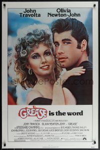 5z0413 GREASE 1sh 1978 c/u of John Travolta & Olivia Newton-John in a most classic musical!