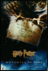 5z0420 HARRY POTTER & THE PHILOSOPHER'S STONE teaser DS 1sh 2001 Hedwig the owl, Sorcerer's Stone!