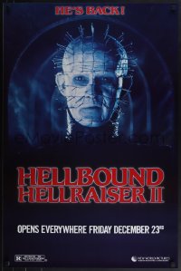 5z0422 HELLBOUND: HELLRAISER II teaser 1sh 1988 Clive Barker, close-up of Pinhead, he's back!