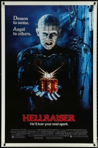 5z0423 HELLRAISER 1sh 1987 Clive Barker, great image of Pinhead, he'll tear your soul apart!