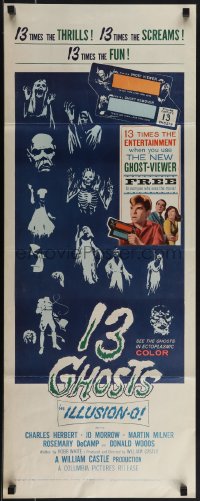 5z0665 13 GHOSTS insert 1960 William Castle, cool horror in ILLUSION-O, includes ghost viewer!