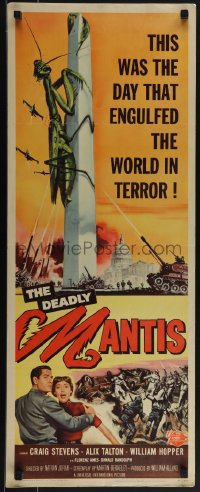 5z0677 DEADLY MANTIS insert 1957 classic art of giant insect on Washington Monument by Ken Sawyer!