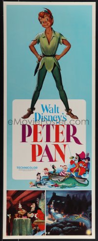 5z0705 PETER PAN insert R1976 Walt Disney animated cartoon fantasy classic, great full-length art!