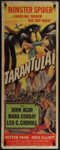 5z0717 TARANTULA insert 1955 Reynold Brown art of city running from 100 ft high spider monster!