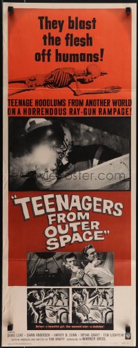5z0718 TEENAGERS FROM OUTER SPACE insert 1959 thrill-crazed hoodlums on horrendous ray-gun rampage!
