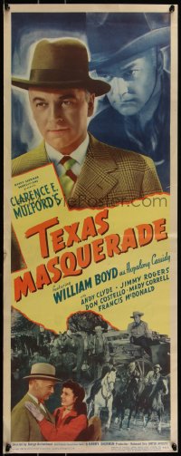 5z0719 TEXAS MASQUERADE insert 1944 Andy Clyde, William Boyd as Hopalong Cassidy!