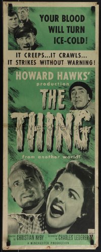 5z0720 THING insert R1954 Howard Hawks sci-fi horror classic, blood will turn ice-cold, ultra rare!