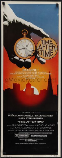 5z0721 TIME AFTER TIME insert 1979 Malcolm McDowell as H.G. Wells, David Warner as Jack the Ripper!