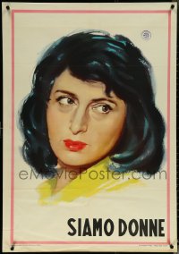 5z0255 WE THE WOMEN Italian 1sh 1953 completely different close art of Anna Magnani, ultra rare!