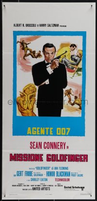 5z0743 GOLDFINGER Italian locandina R1970s different art of Sean Connery as James Bond 007!