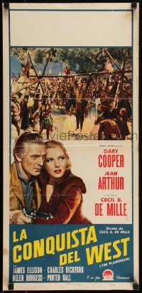 5z0754 PLAINSMAN Italian locandina R1959 different Gary Cooper w/Arthur, DeMille, ultra rare!