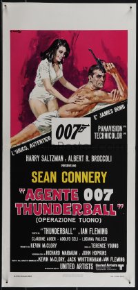 5z0756 THUNDERBALL Italian locandina R1980s art of Sean Connery as James Bond 007 by Ciriello!
