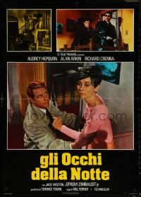 5z0270 WAIT UNTIL DARK 2 Italian 26x36 pbustas 1968 blind Audrey Hepburn, crazy Alan Arkin!