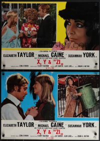 5z0882 X Y & ZEE 10 Italian 18x26 pbustas 1971 Elizabeth Taylor, Caine, Susannah York!