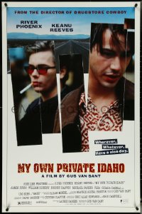 5z0503 MY OWN PRIVATE IDAHO 1sh 1991 close up of smoking River Phoenix & Keanu Reeves!
