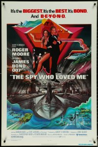 5z0601 SPY WHO LOVED ME 1sh 1977 great art of Roger Moore as James Bond by Bob Peak!