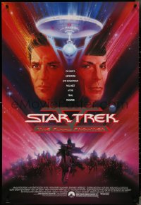 5z0605 STAR TREK V advance 1sh 1989 The Final Frontier, art of William Shatner & Nimoy by Bob Peak!