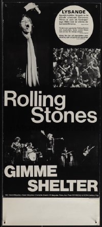 5z0762 GIMME SHELTER Swedish stolpe 1971 Rolling Stones out of control rock & roll concert, rare!