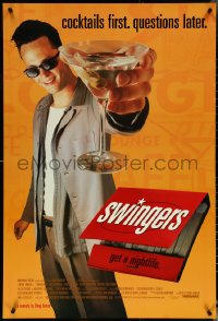 5z0615 SWINGERS 1sh 1996 partying Vince Vaughn with giant martini, directed by Doug Liman!