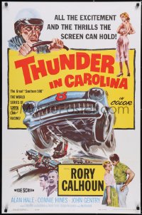 5z0624 THUNDER IN CAROLINA 1sh 1960 Rory Calhoun, artwork of the World Series of stock car racing!